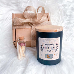 Funny Christmas Scented Candle Gift Set for Her Him with Name Cosy Stylish Vegan Xmas Present for Friend Colleague Employee Daughter Niece