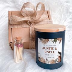 Personalised To a Wonderful Auntie and Uncle Scented Christmas Candle First Xmas as my Uncle Auntie Scented Candle Xmas Gift with Child Name