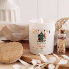 Personalised Christmas Gift for a Couple with Names Merry Christmas To A Special Couple Scented Candle Gift Set Newlywed Vegan Xmas Present