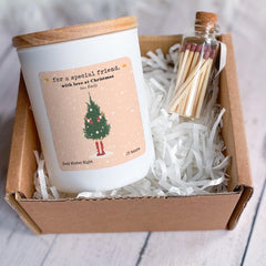 For a Special Friend Scented Christmas Candle Personalised Xmas Gift for Best Friend with Name and Gift Box For Her Cosy Vegan Xmas Present