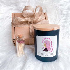 Funny Amazing Sister Scented Candle Christmas Birthday Gift for her Gift Box Little Sis Big Sis