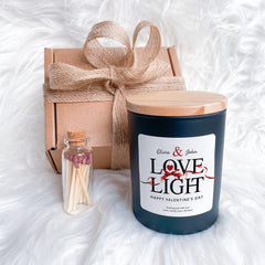 Personalised Valentine's Day Scented Candle for Girlfriend Boyfriend Wife Husband Custom Names Soy Candle Gift with Matches Romantic Gift