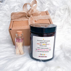 Thank You Scented Soy Wax Candle Gift | Vegan Candle for Teacher, Mentor, Best Friend | Birthday or Christmas Gift