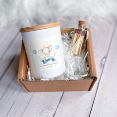 Personalised New Baby Candle Gift Custom Name Scented Jar for Baby Girl or Boy Welcome to the World Keepsake for New Parents New Mum Dad