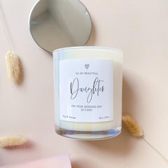 Bride Candle Gift from Mum on Your Wedding Day Gift for Daughter Personalised Scented Candle Bridal Shower Hen Party Keepsake