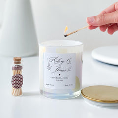 Personalised Modern Wedding Engagement Anniversary Scented Candle Gift Keepsake Couple Present Elegant Newlyweds Mr & Mrs Housewarming