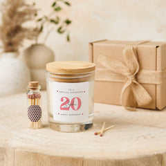Personalised Birthday Gift for Daughter Scented Candle Gift Set with Name Age for Her with Wooden Lid Keepsake 16th 18th 20th 21st Present