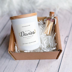Wedding Candle Gift Set for Newlyweds | Personalised Mr & Mrs Name Keepsake | On Your Wedding Day Couple Gift