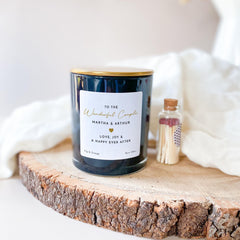 Couple Engagement Candle Gift Wedding Gift for Newlyweds or Engaged Couple With Name and Date Personalised Scented Keepsake for Mr & Mrs