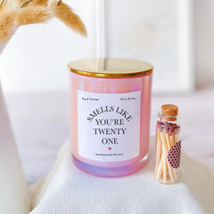Personalised Birthday Gift Candle Keepsake for Her Daughter Sister Friend Milestone Present with Match Jar 16th 21st 18th 30th 40th 50th