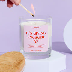 Funny Engagement Gift for a Couple Engaged AF Fun Engagement Scented Candle Vegan Keepsake for Bride to-Be Fiance Friend Present