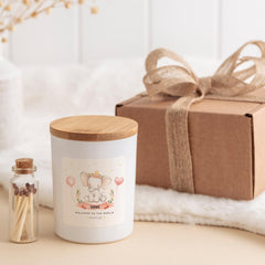 Personalised New Baby Girl Scented Candle Gift Custom Name Welcome to the World Keepsake for New Parents New Mum Dad Gift