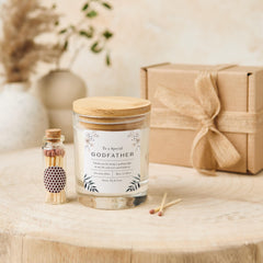 Personalised Godfather Thank You Gift Scented Candle Gift Set Keepsake for Godparent on Christening Thank You God Father Appreciation