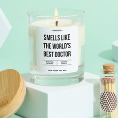 Doctor Candle Gift Smells Like the World's Best Doctor Funny Appreciation Keepsake for Medical Student & Healthcare Workers Thank You Gift