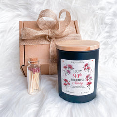 Birthday Candle Gift for Her Mum Nanny Auntie Floral Scented Gift for 70th 80th 90th or Any Age Present for Family Nan Nanny Gran Granny