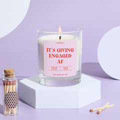 Funny Engagement Gift for a Couple Engaged AF Fun Engagement Scented Candle Vegan Keepsake for Bride to-Be Fiance Friend Present