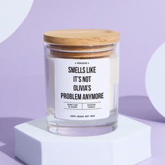 Personalised Funny Gift for Her Smells Like It's Not My Problem Anymore Candle Scented Gift for Teacher Coworker New Job Retirement Divorce
