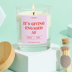 Funny Engagement Gift for a Couple Engaged AF Fun Engagement Scented Candle Vegan Keepsake for Bride to-Be Fiance Friend Present