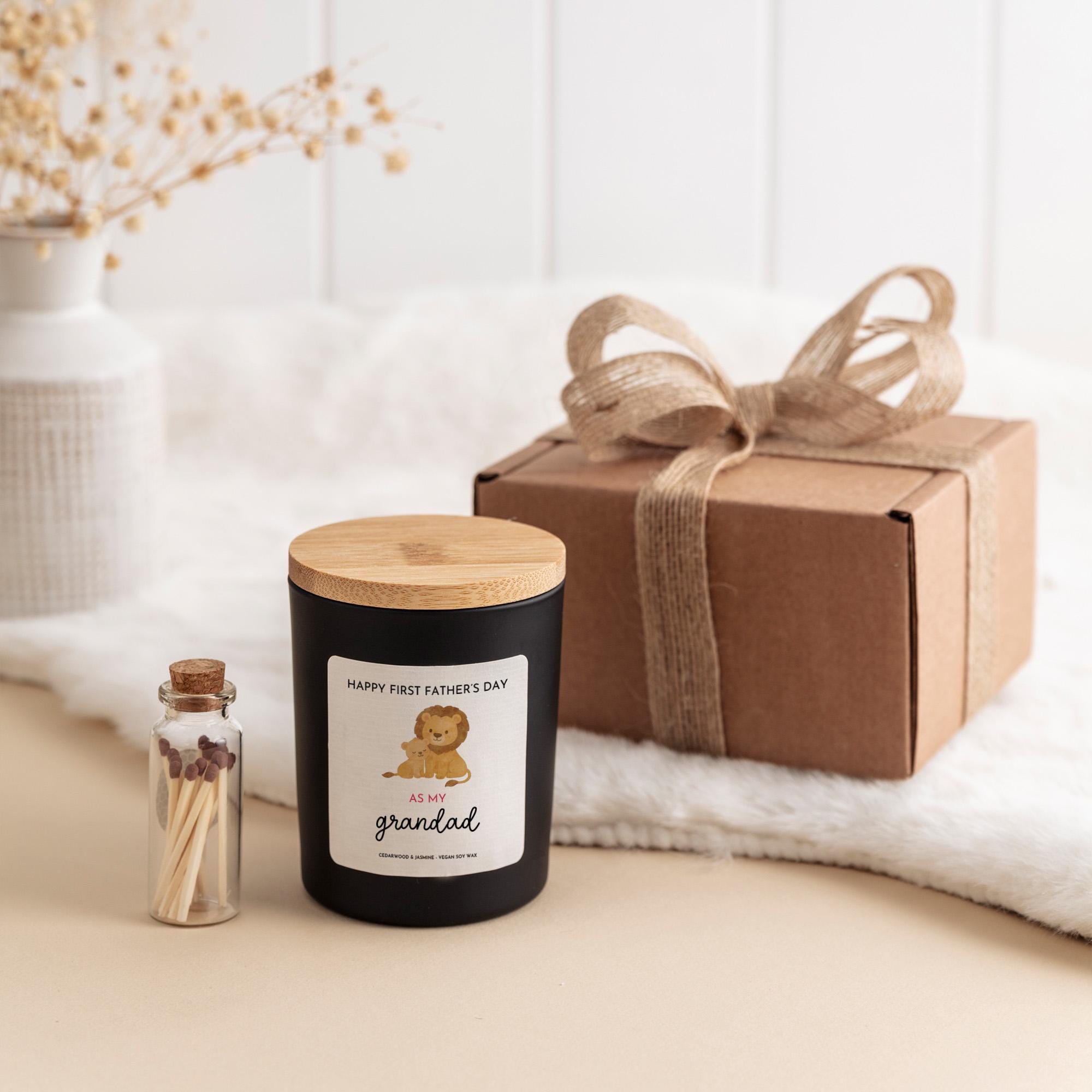 First Father’s Day Grandad Candle Gift Box, New Grandpa Gift Set with Matches