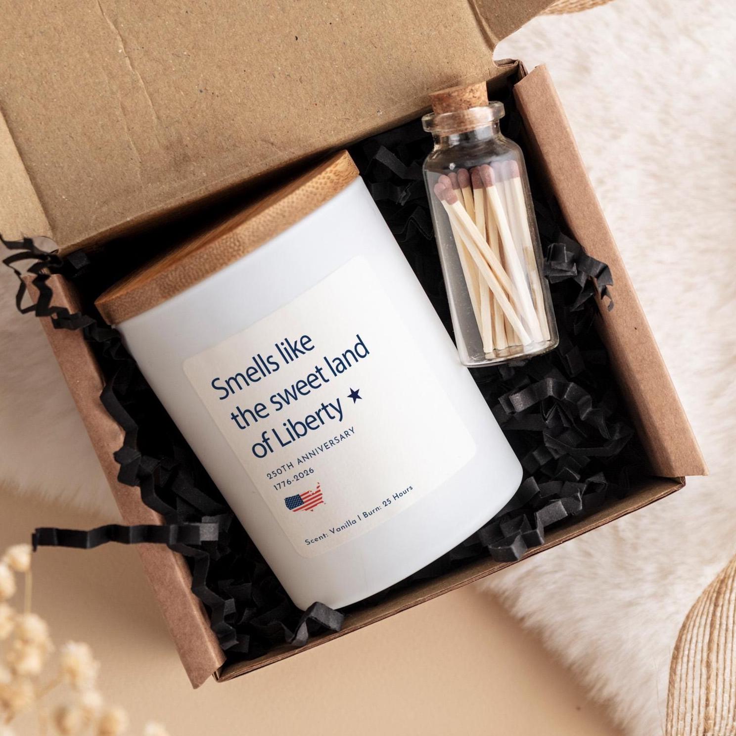 USA 250th Anniversary Candle Gift – Patriotic American Keepsake for 4th July Independence Day