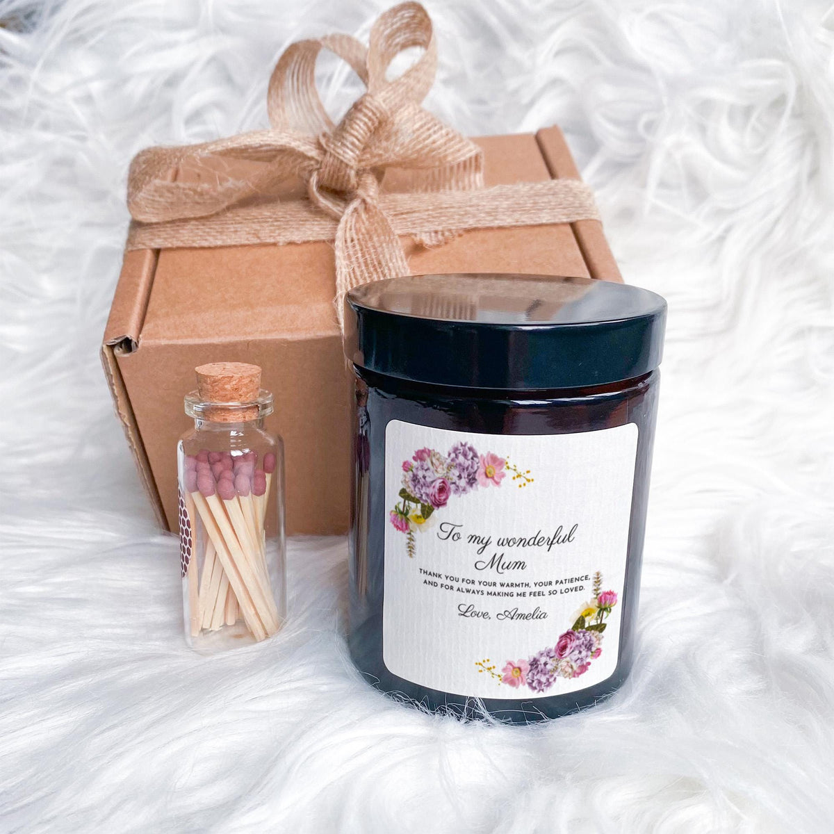 Personalised Mum Candle Gift, Christmas Birthday Mothers Day Present, Thank You Keepsake For Mummy
