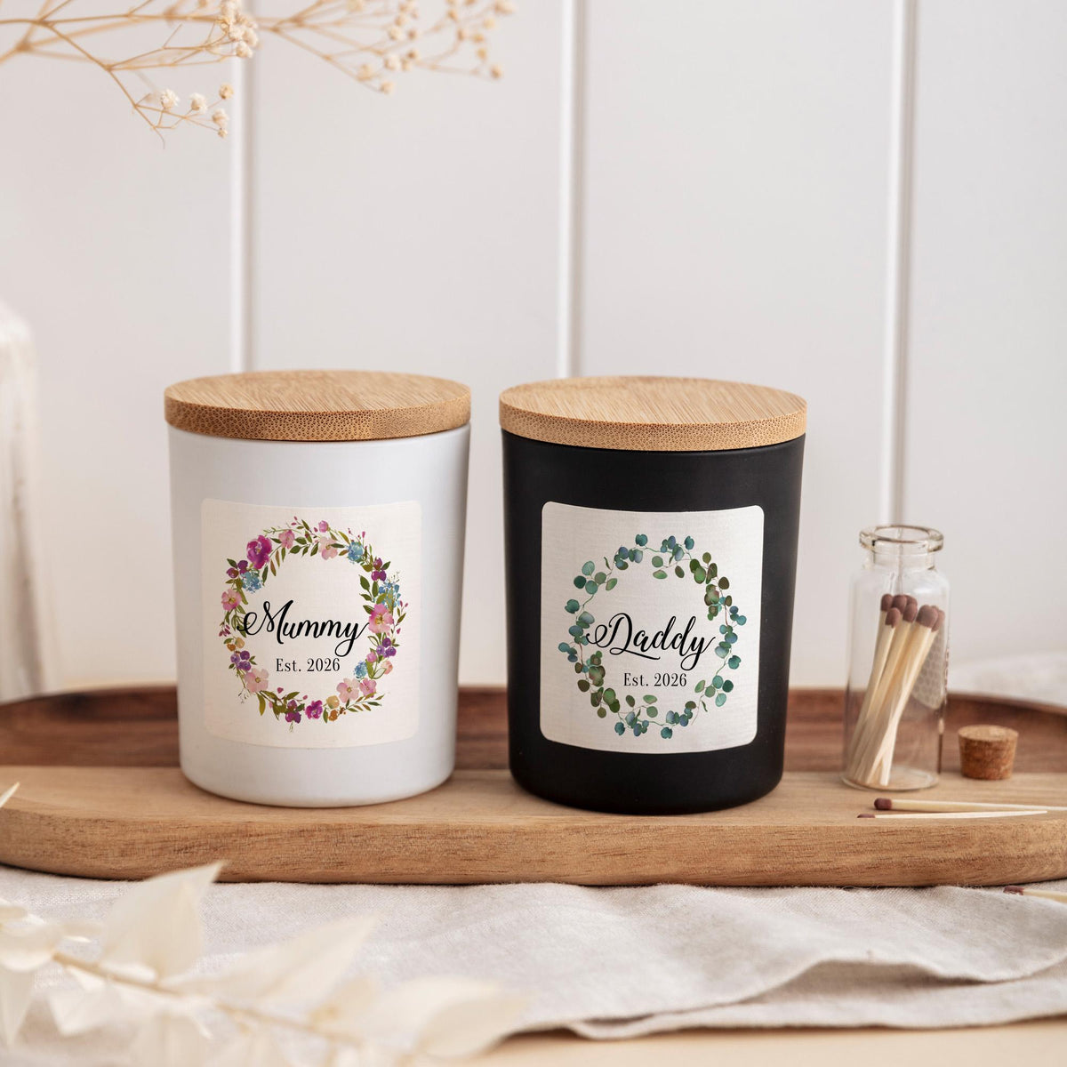 New Mummy & Daddy Candle, Pregnancy Announcement Gift, Parents to Be Keepsake, Baby Reveal Gift