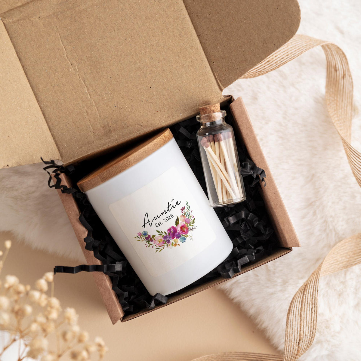 New Auntie & Uncle Candle, Pregnancy Announcement Gift, Auntie Uncle to Be, Baby Reveal Keepsake