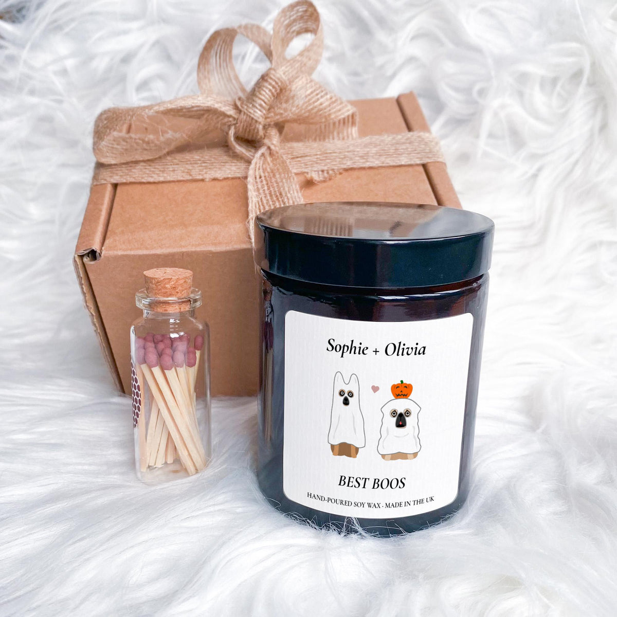Personalised Best Boos Halloween Candle, Custom Dog Name Gift, Soy Wax Keepsake, Ghost Costume Design, Autumn Home Decor