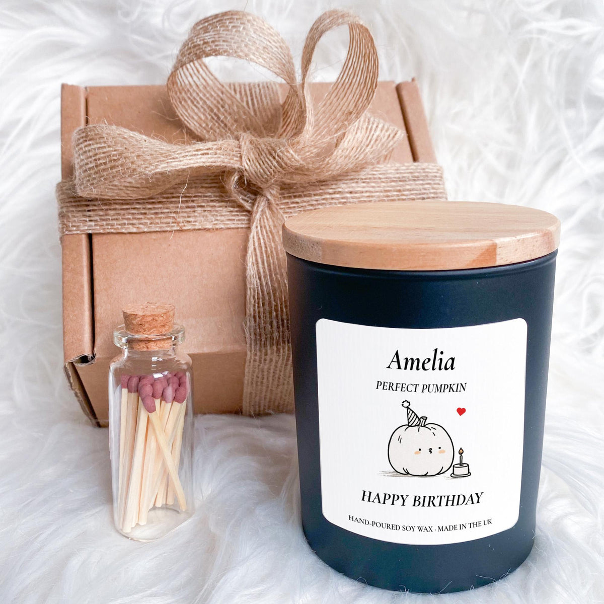 Personalised Perfect Pumpkin Birthday Candle, Custom Name Gift, Soy Wax Keepsake, Halloween Autumn Design