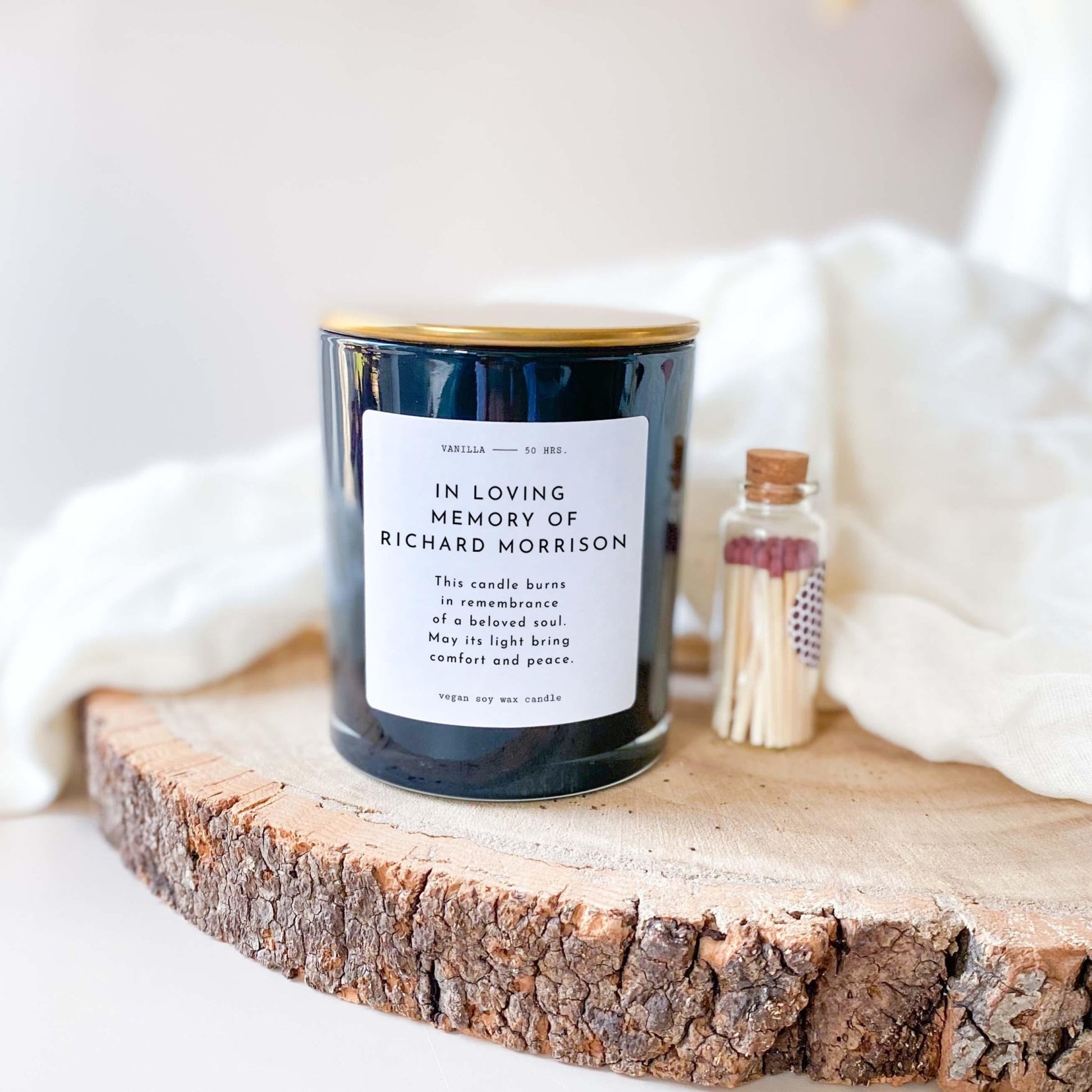 In loving memory of scented candle with name Thinking of you Sorry for your loss Thoughtful Condolence Bereavement gift RIP