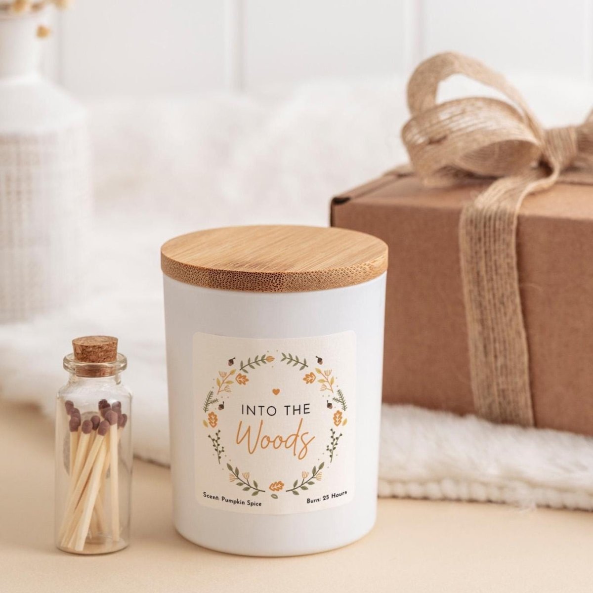 Into the Woods Autumn Soy Wax Candle Gift Set - September October Birthday Present