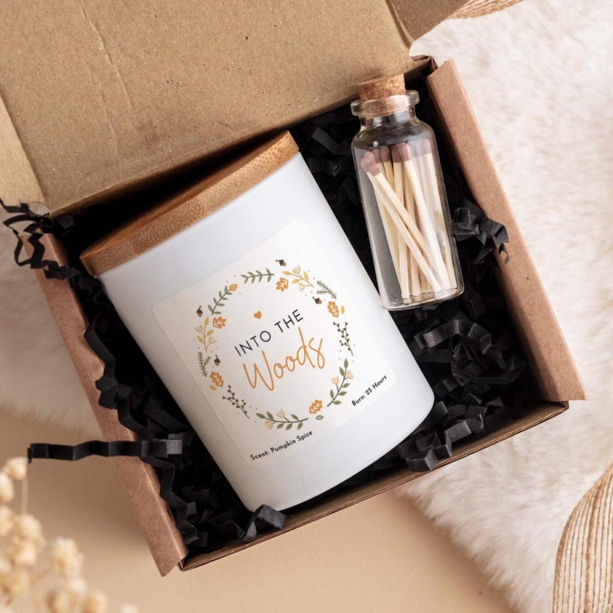 Into the Woods Autumn Soy Wax Candle Gift Set - September October Birthday Present