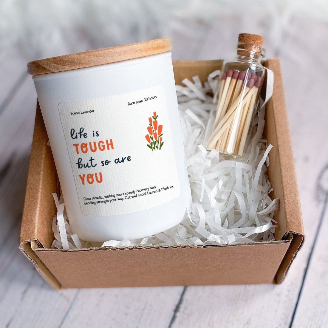 Life Is Tough But So Are You Candle Gift Box for Her Him Encouragement Gift Thinking of you gifts Gift for friend Get Well Soon Sympathy