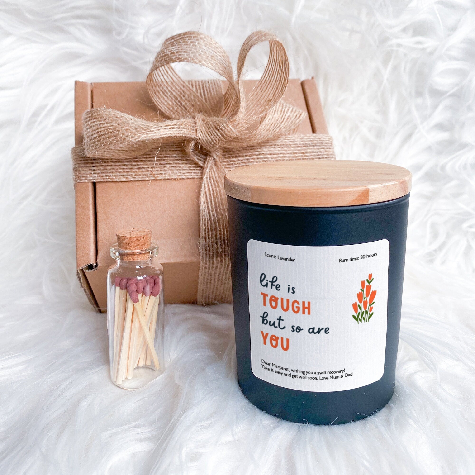 Life Is Tough But So Are You Candle Gift Box for Her Him Encouragement Gift Thinking of you gifts Gift for friend Get Well Soon Sympathy