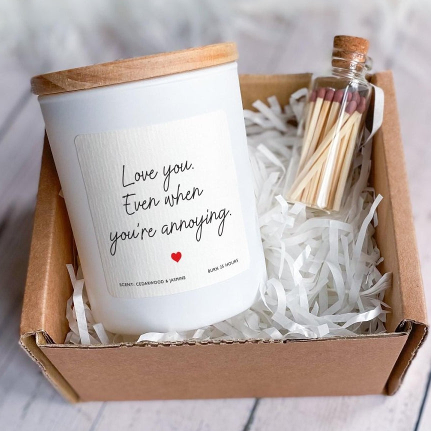 Love Quote Candle – Playful Romantic Gift for Couples, Valentine’s Day Present