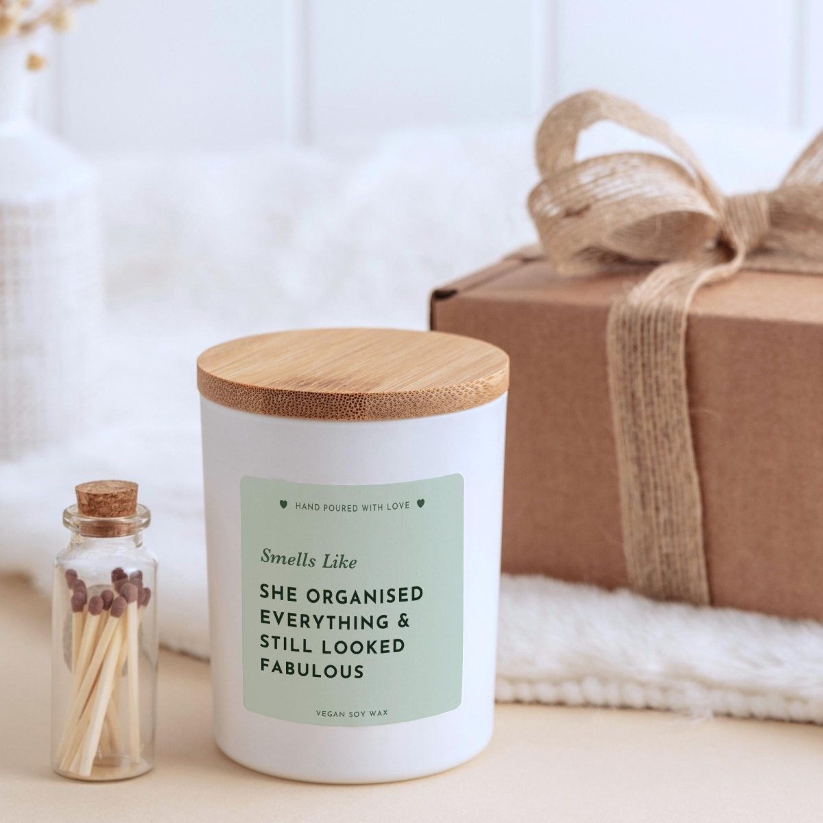 Maid of Honour Candle Gift Set, Bridesmaid Proposal Gift, Bridesmaid Thank You Present, Wedding Party Candle with Matches