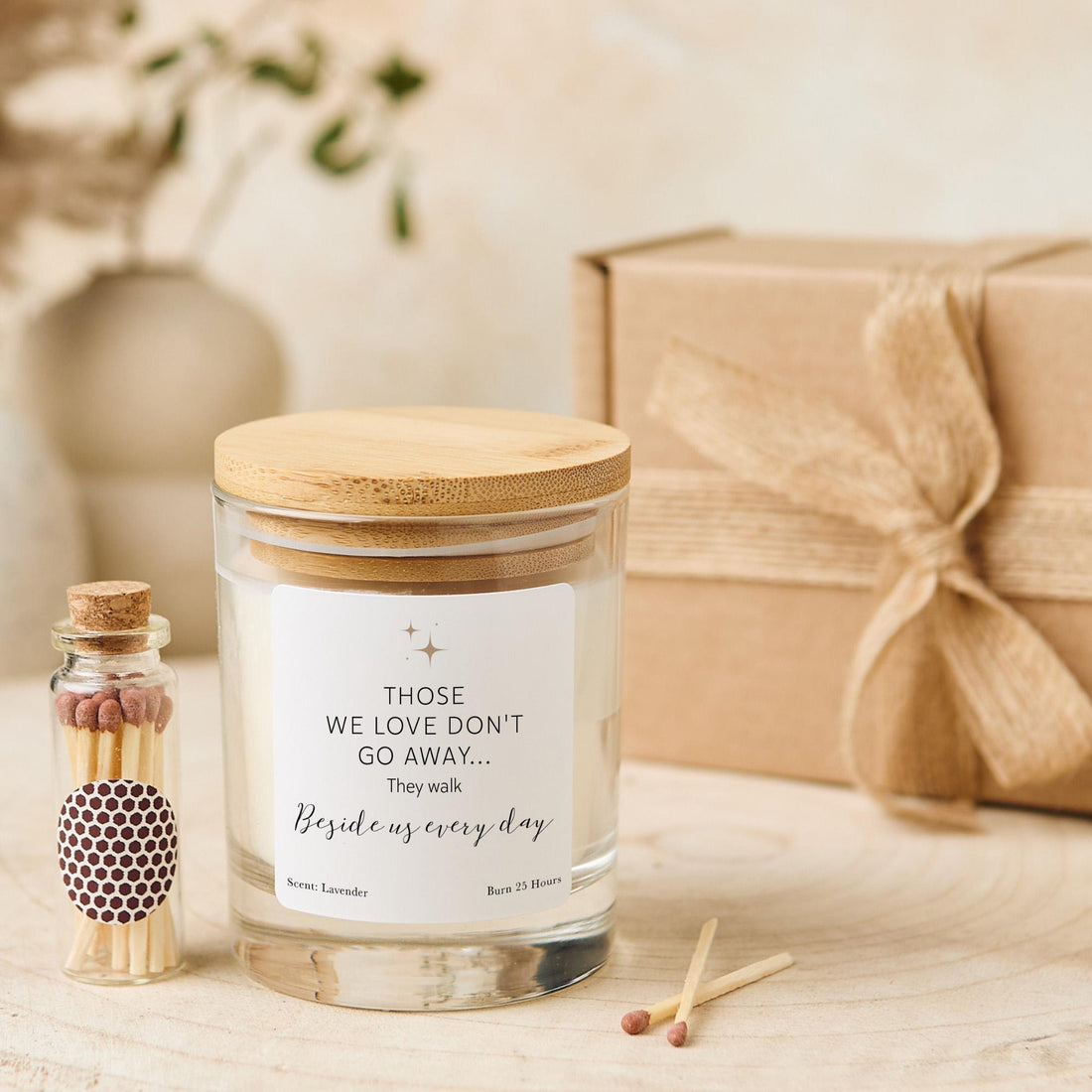 Memorial Candle Gift Those We Love Don’t Go Away Sympathy Remembrance Bereavement Keepsake Present for Family or Friends Sorry for Loss