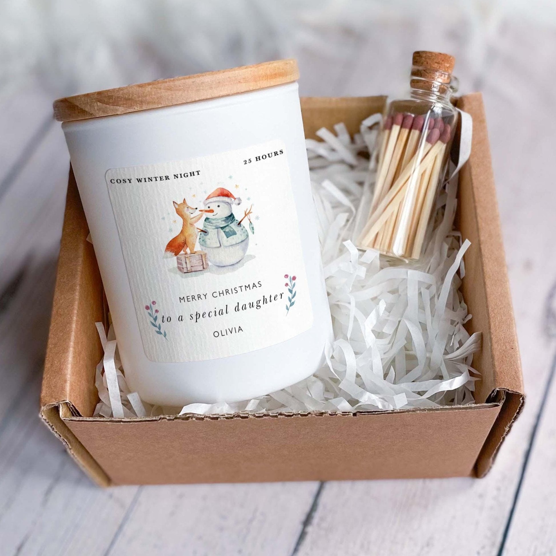 Merry Christmas for a Special Daughter Gift for Daughter Personalised Scented Candle Gift Box for Daughter Cosy Stylish Vegan Xmas Present