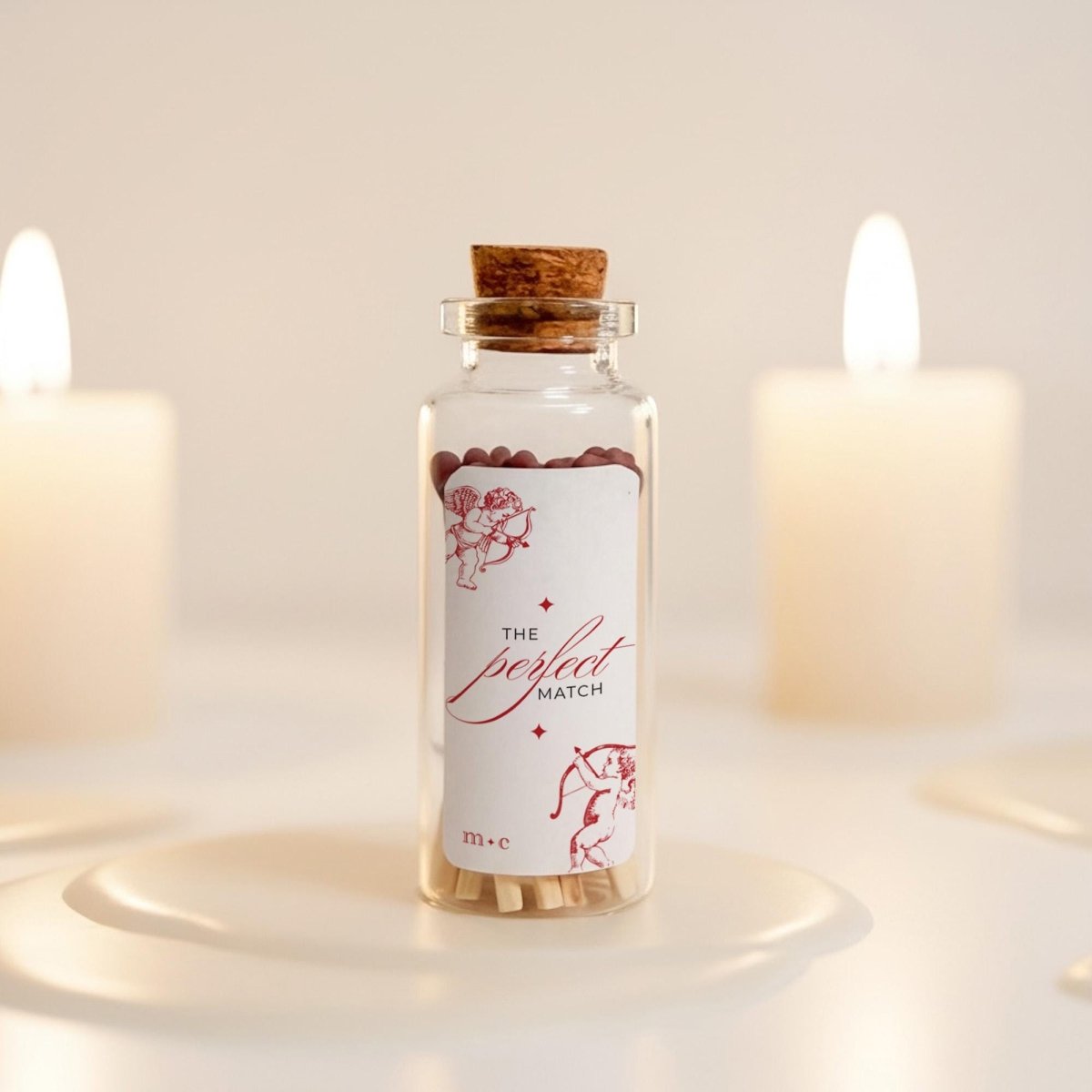 Mini Matches Jar with Couple Initials - Personalised Valentine’s Gift