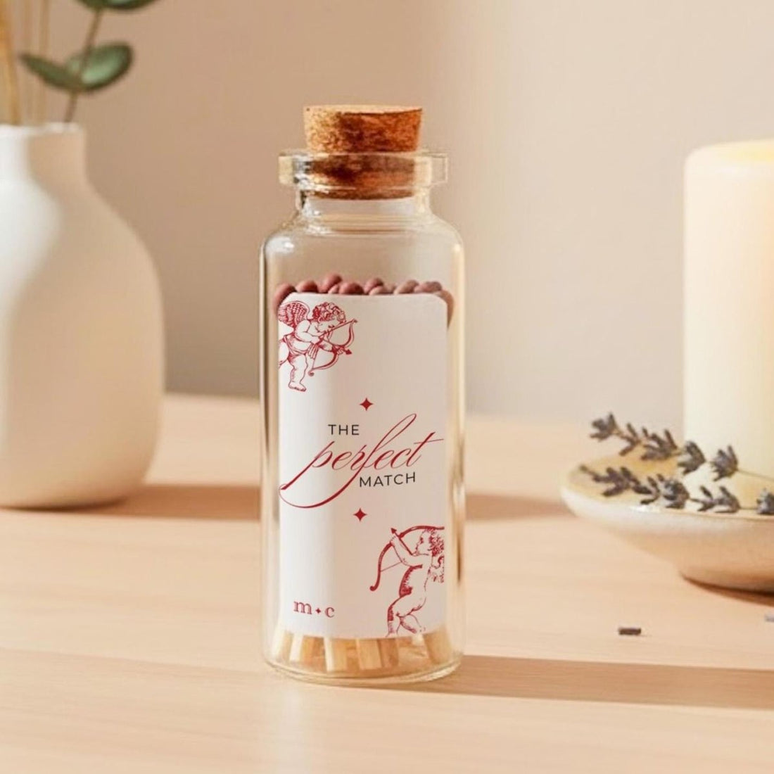 Mini Matches Jar with Couple Initials - Personalised Valentine’s Gift