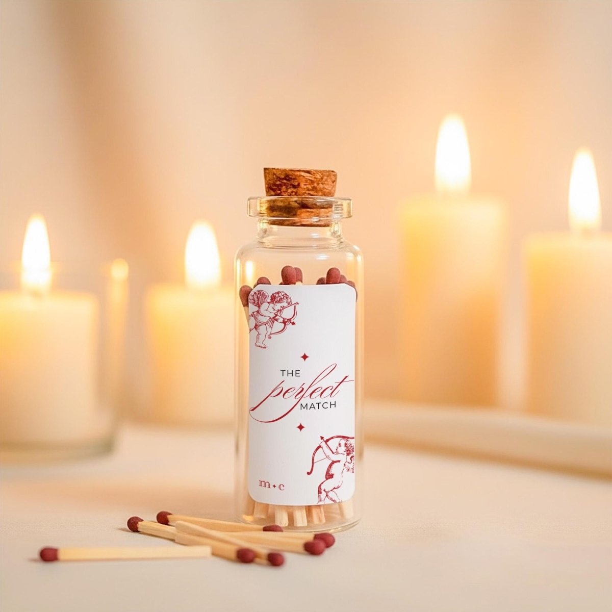 Mini Matches Jar with Couple Initials - Personalised Valentine’s Gift