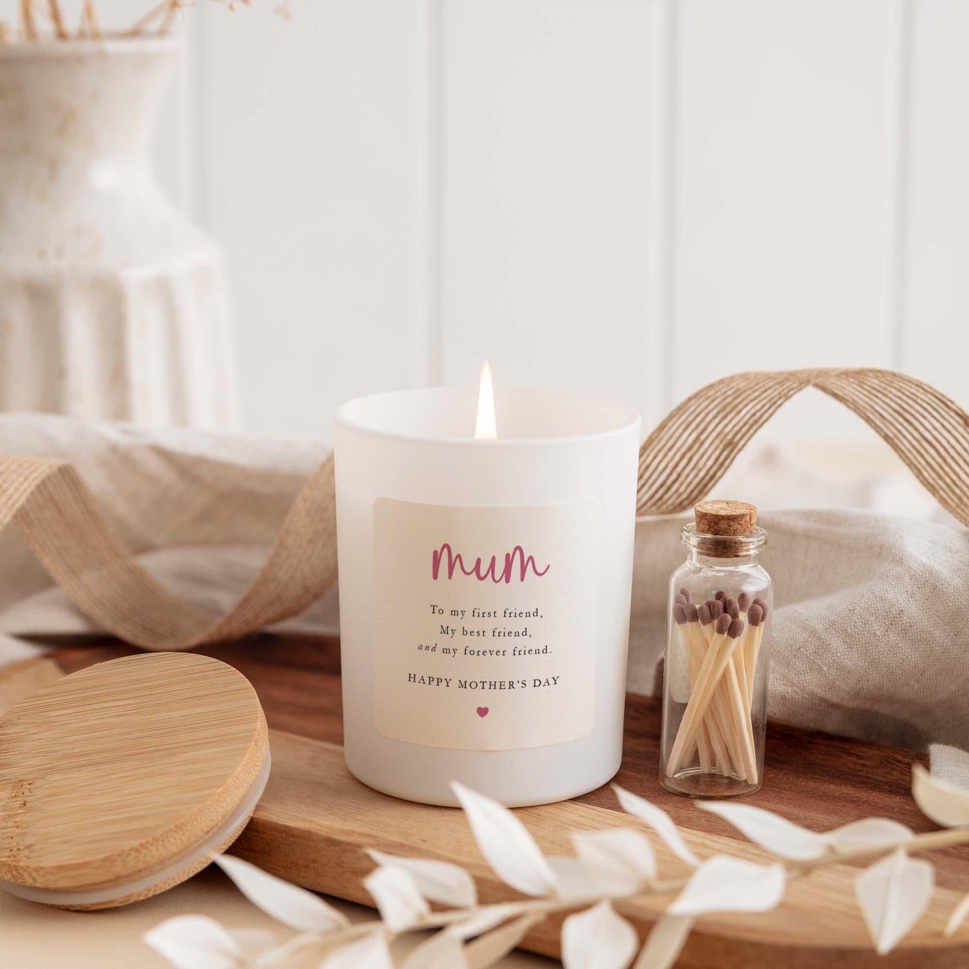 Mother's Day Scented Candle for Mum My First Friend Forever Friend Gift for Mummy Mama First Mother's Day 1st Soy Wax Vegan Candle New Mum
