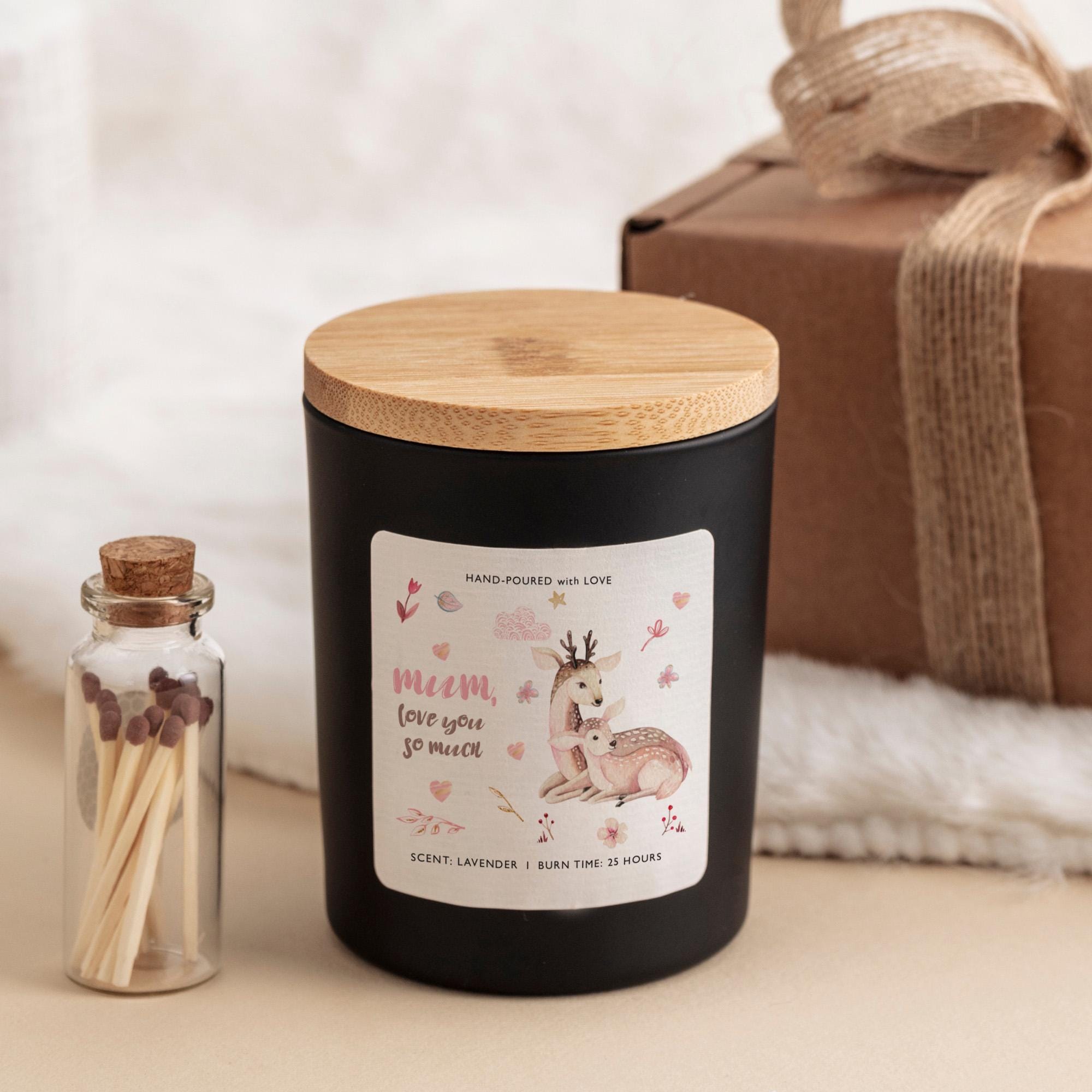 Mum Love You So Much Personalised Scented Candle Gift Set Cute Deer Design Gift For Mum's Birthday Christmas Mother's Day New Mummy Gift