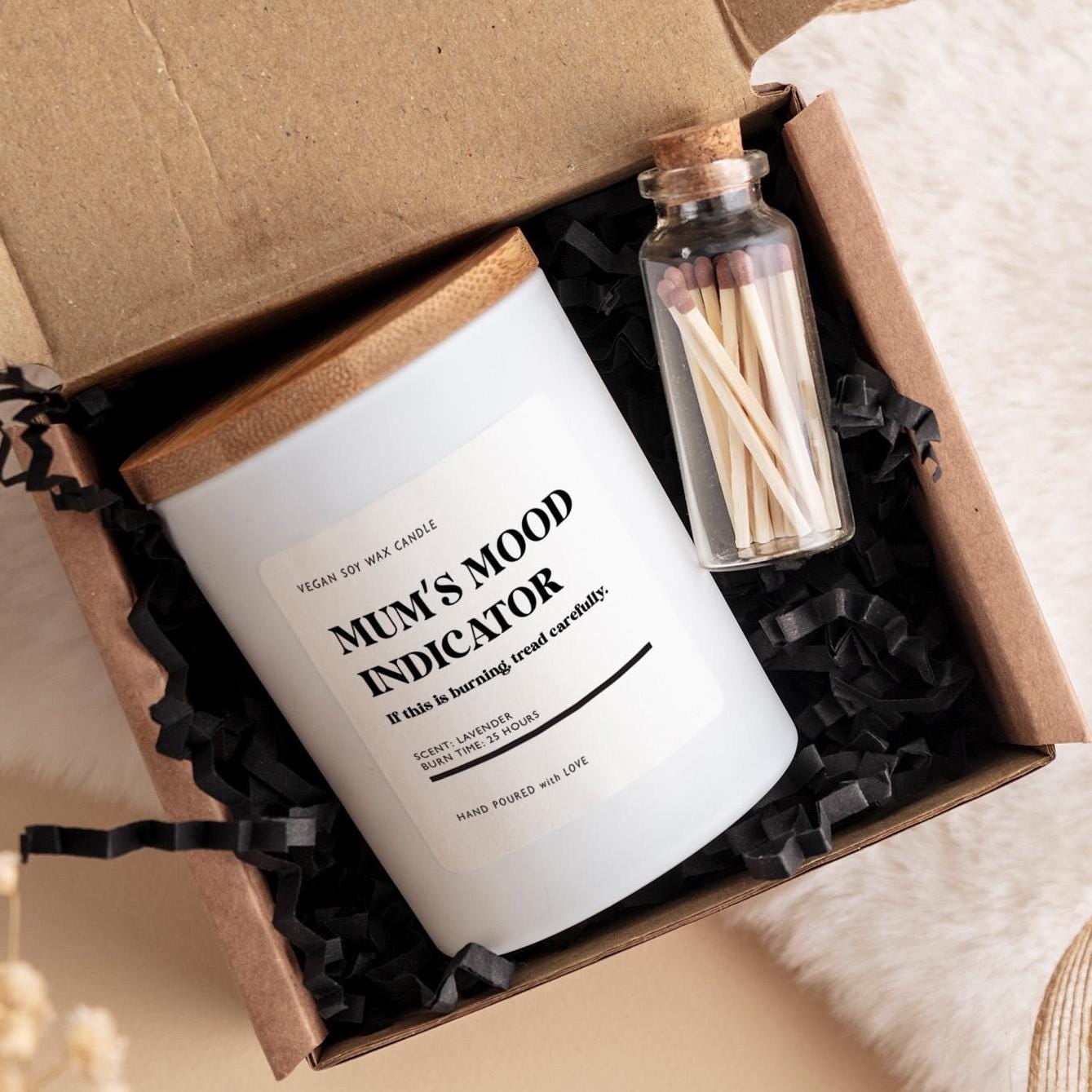 Mum's Mood Indicator Candle Funny Gift for Mummy Mama Mother's Day Birthday Christmas New Mum Present Soy Wax Handmade Scented Candle