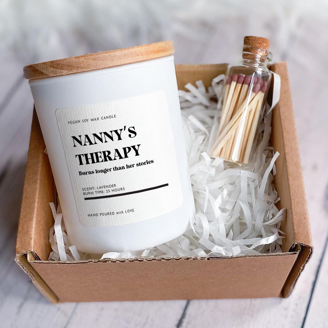 Nanny's Therapy Candle Funny Gift for Grandma Nan Nanna Mother's Day Birthday Present Relaxing Scented Soy Wax Candle Self - Care