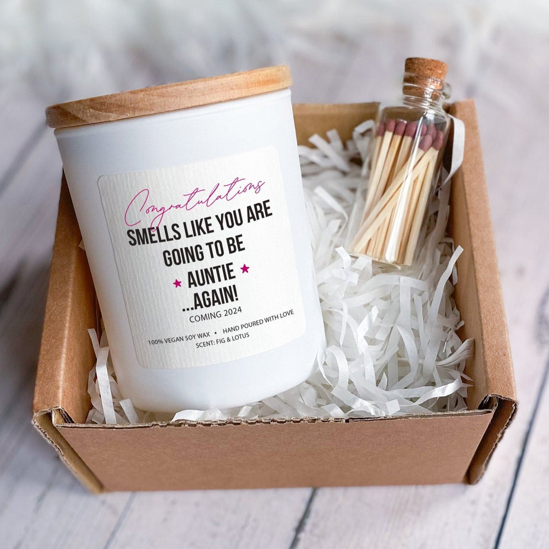 New Baby Announcement Candle, Gift Box for new dad grandma grandad uncle auntie nanny, Smells like you are going to be, 2nd Pregnancy