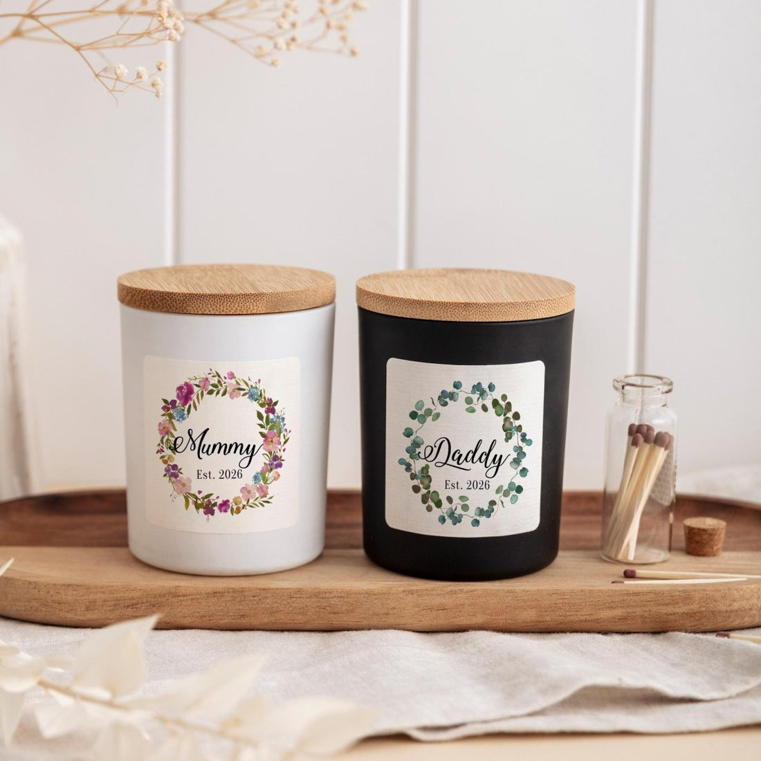 New Mummy & Daddy Candle, Pregnancy Announcement Gift, Parents to Be Keepsake, Baby Reveal Gift