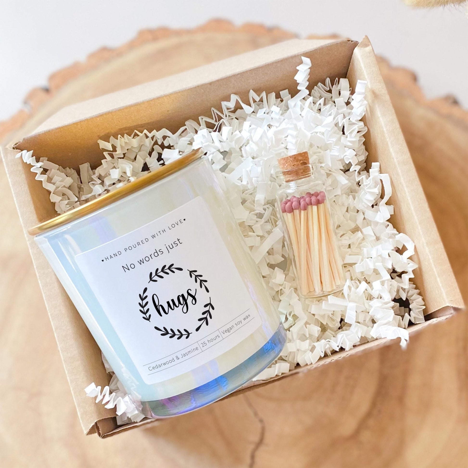 No Words Just Hugs Candle Thinking of You Gift for Friend, Family or Colleague Thoughtful Memorial Sympathy Support Present