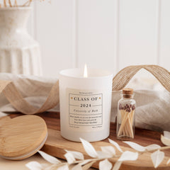 Personalisation graduation scented candle with your text university Class of 2024 gift for her him Congratulations Well Done Proud Of You