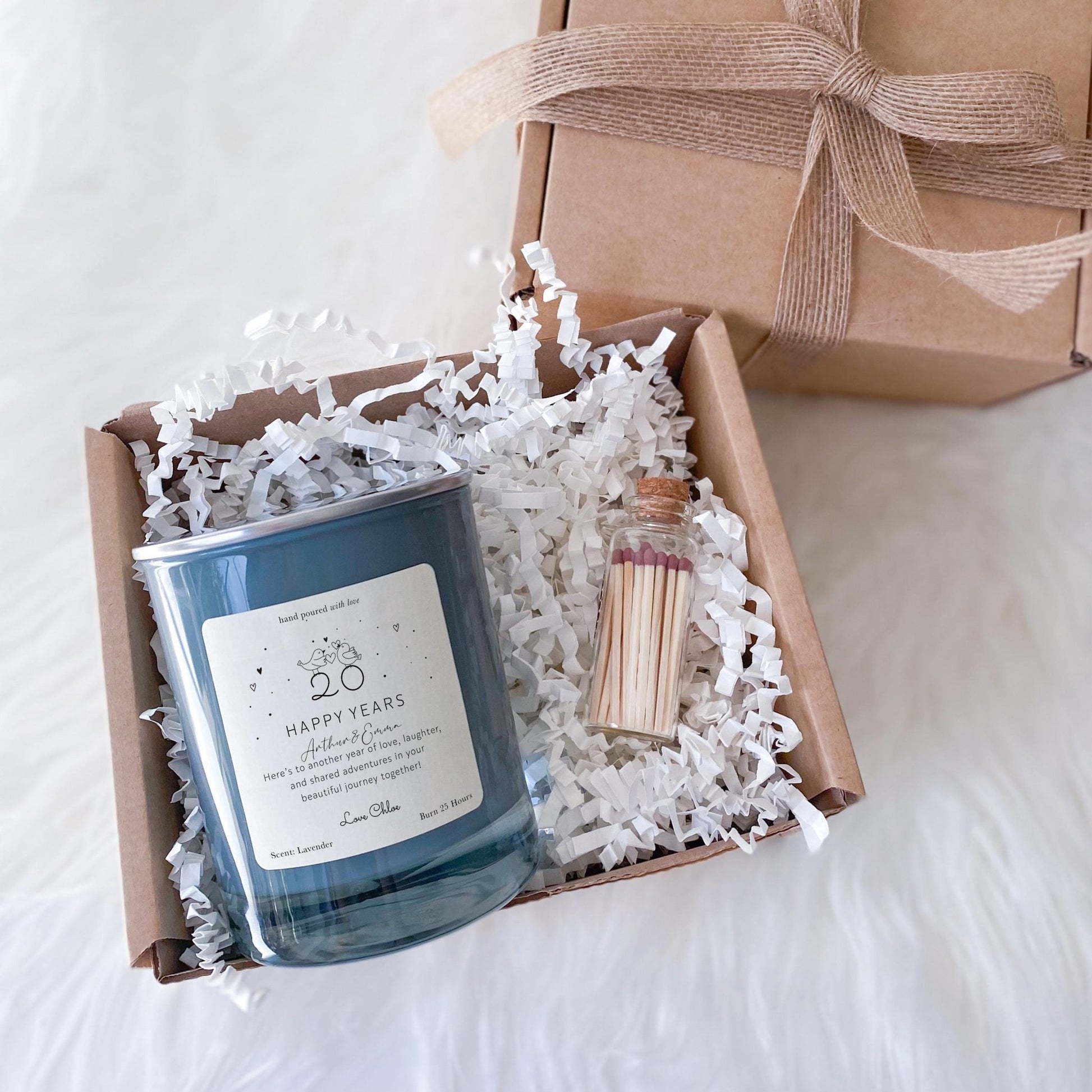 Personalised Anniversary Candle Gift for a Couple Wedding Anniversary Present for Wife Girlfriend 10 20 30 40 50 Happy Golden Years